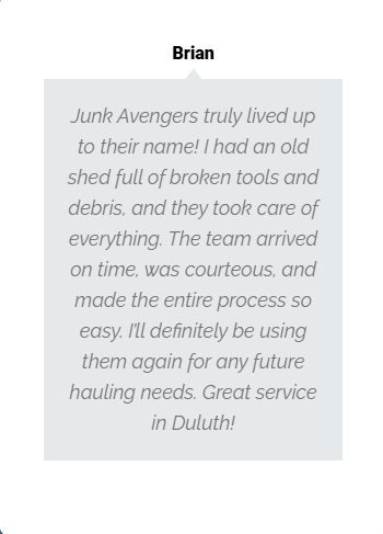 Positive feedback about our junk removal company